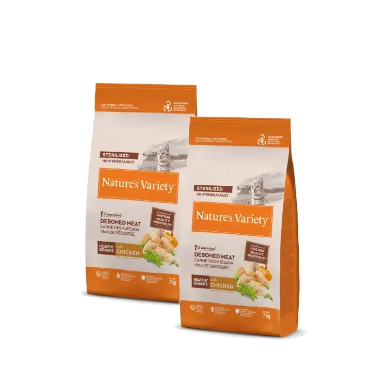 Nature'S Variety Cat Healthy Grain Sterilized Pollo Pack 2 x 7Kg