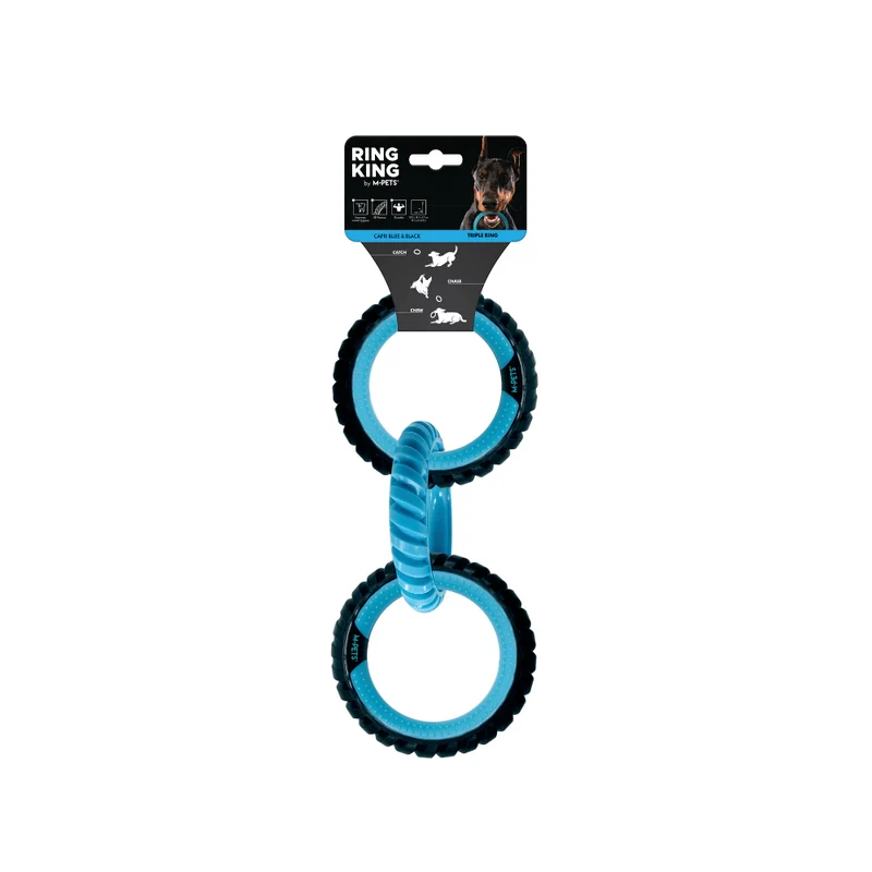 RING KING Triple Ring - Capri Blue & Black