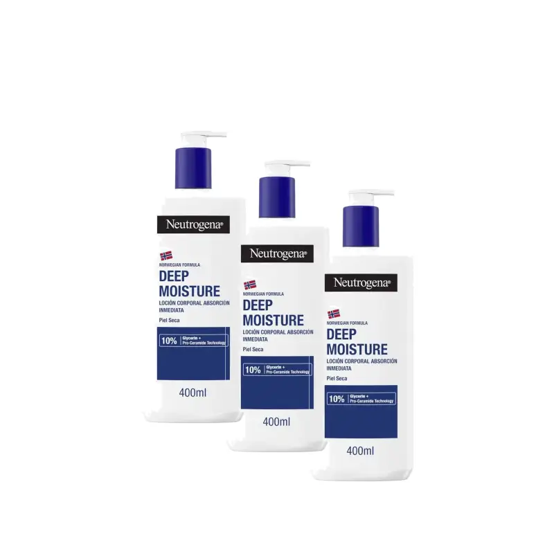 Neutrogena Crema Hidratante Corporal Piel Seca, Pack 3 x 400 ml
