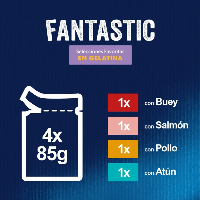 Felix Fantastic Surtido Gelatina Pack 4X85 g