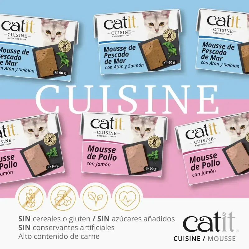 Catit Cuisine Mousse de Pollo con Jamón 90 g