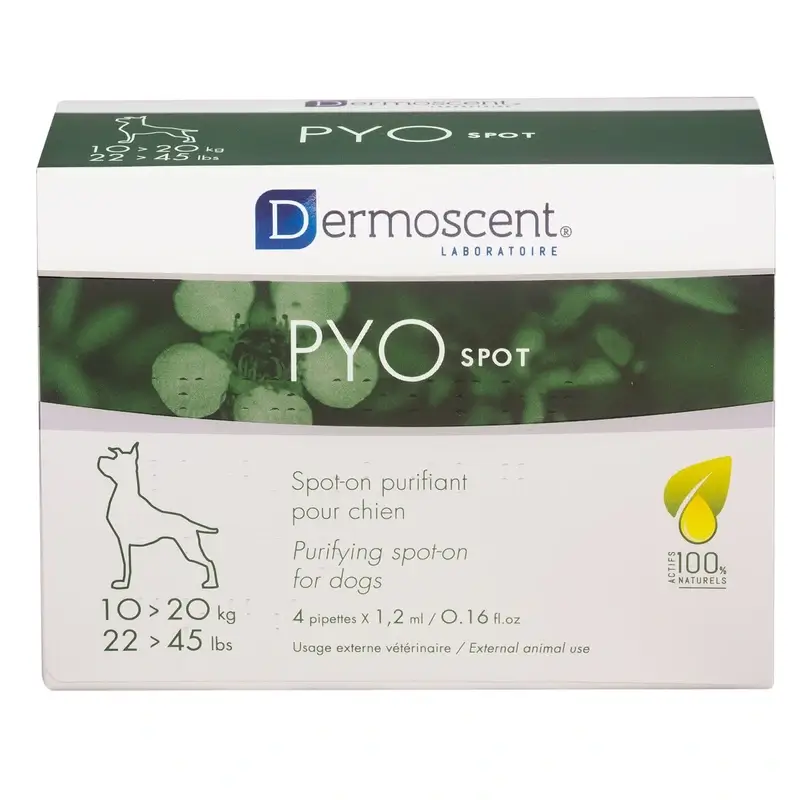 Dermoscent Pyospot Perro 10 20 kilos 4 pipetas, 4 unidades