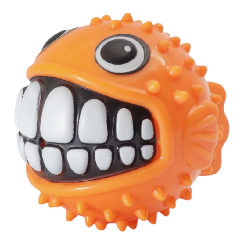 Rogz Grinz Fetch Fish — Juguete de Lanzamiento con Chirriador para Perros