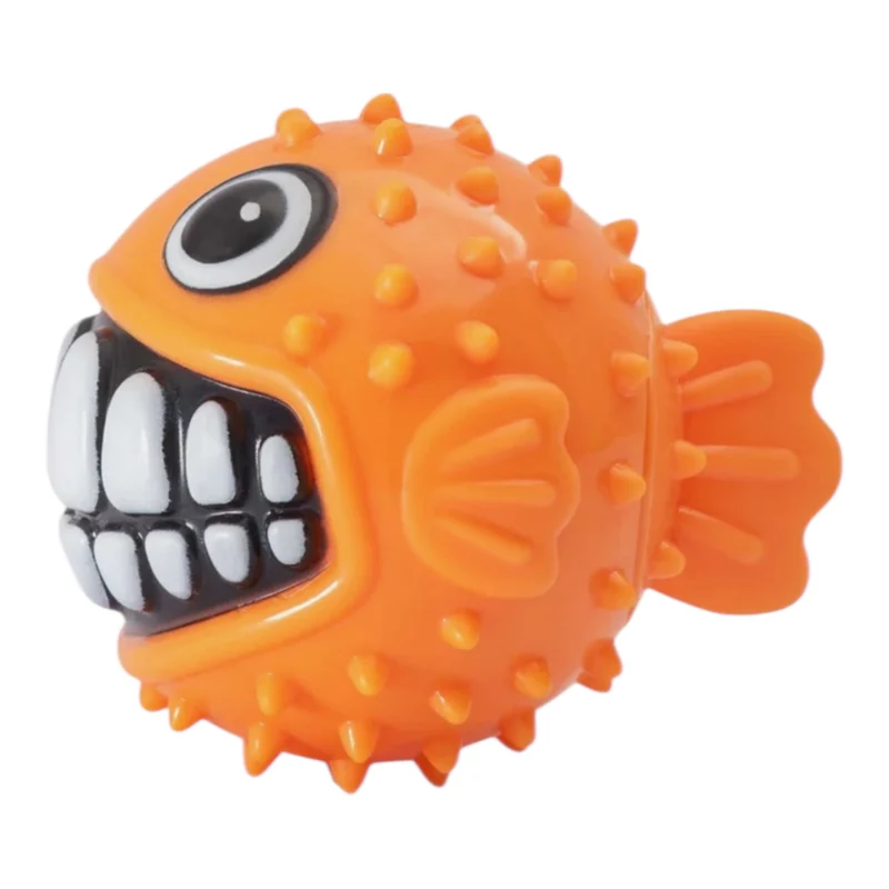 Rogz Grinz Fetch Fish — Juguete de Lanzamiento con Chirriador para Perros