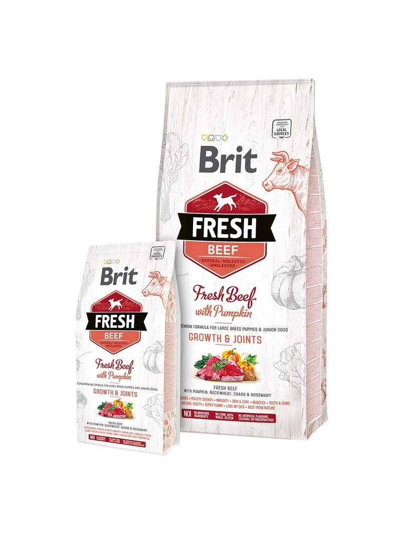 Brit Fresh Puppy Razas Grandes Ternera y Calabaza Bones & Joints para Perros