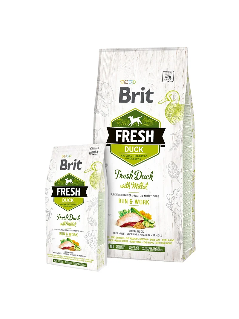 Brit Fresh Adult Pato y Mijo Run & Work para Perros