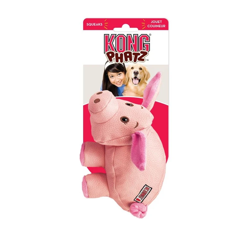 KONG Phatz Pig — Peluche Resistente con Chirriador para Perros Pequeños