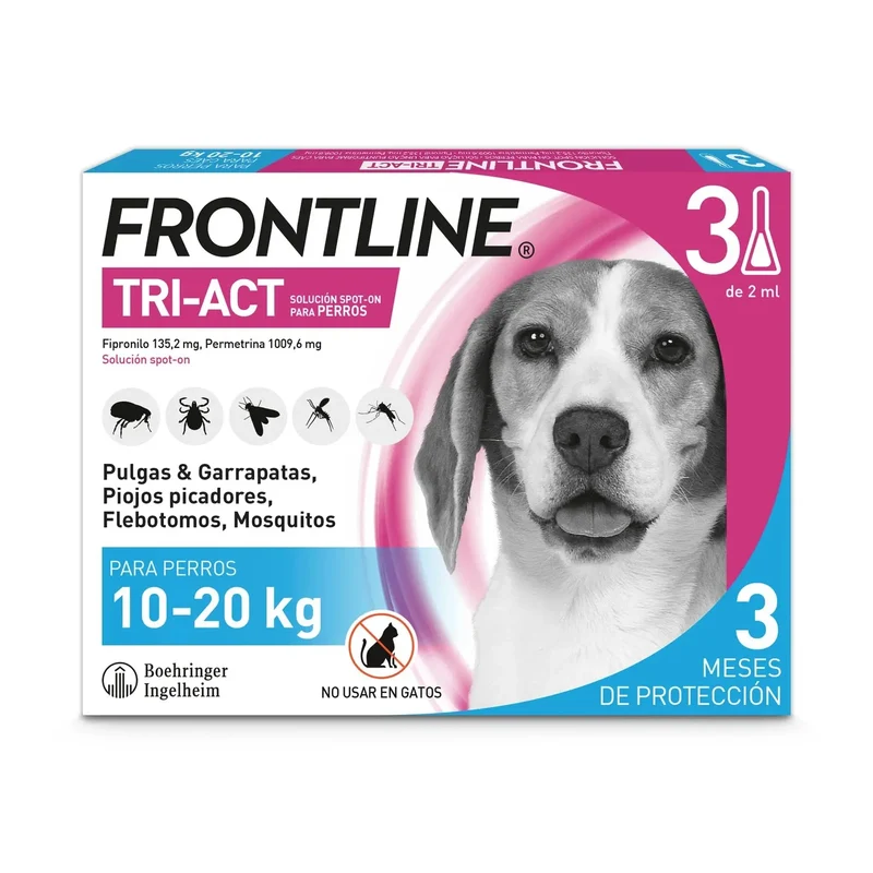 Frontline Tri-Act Pack 3 Pipetas Antiparasitarias para Perros