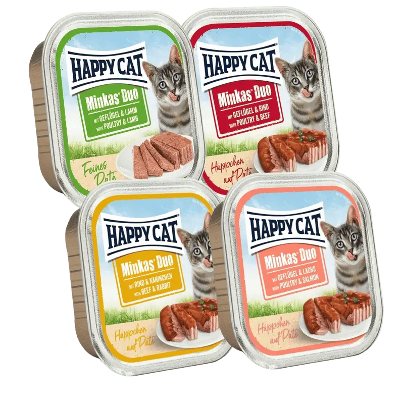 Happy Cat Minkas Dúo Menú 100 g Tarrina Paté Húmedo para Gatos