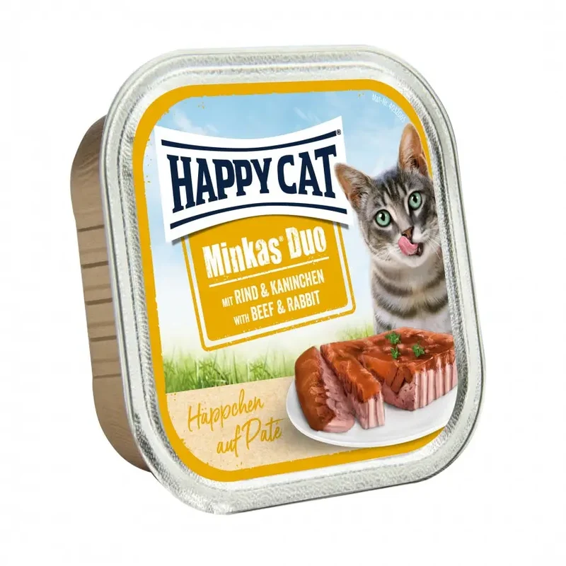 Happy Cat Minkas Dúo Menú 100 g Tarrina Paté Húmedo para Gatos