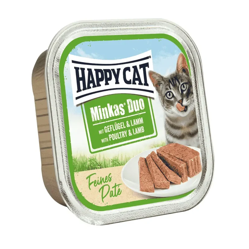 Happy Cat Minkas Dúo Menú 100 g Tarrina Paté Húmedo para Gatos