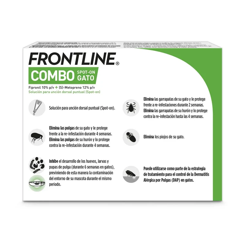 Frontline® Combo Antiparasitario Spot On para Gatos 3 Pipetas