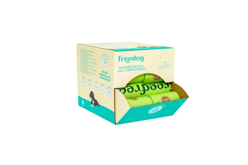 Freedog Expositor Bolsas Biodegradables, 40 rollos