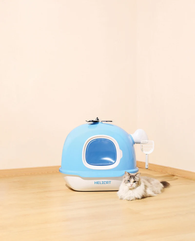 HELICAT Cat Litter Box Blue