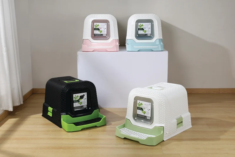 ECO RATTAN Cat Litter Box Black & Green