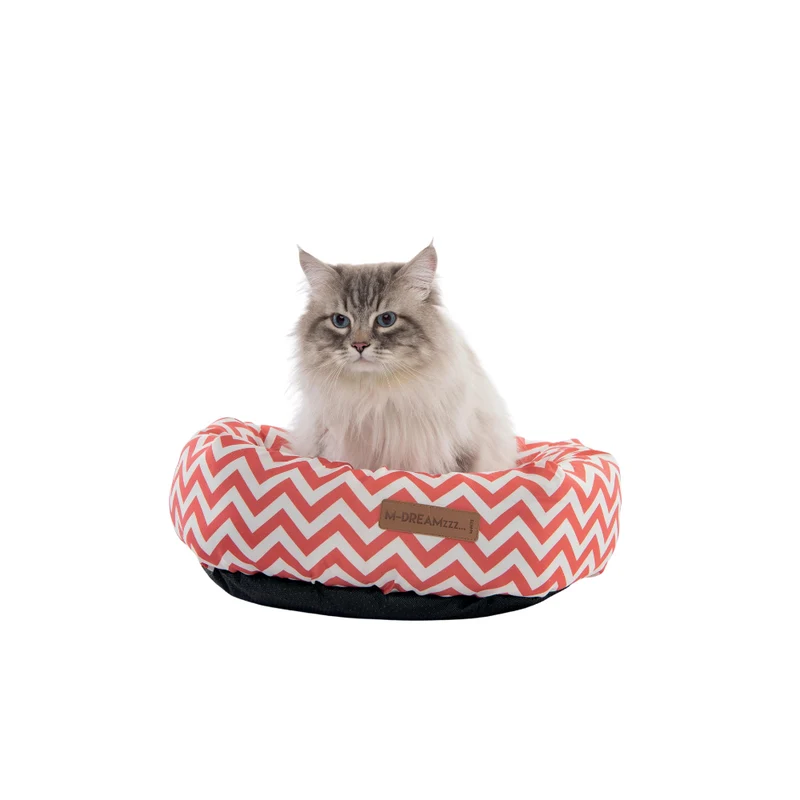 TASMANIA Round Cushion Red & White