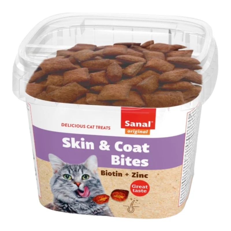 Sanal Grageas Fish Skin Coat para Gatos — Snack Biotina y Zinc Pelaje Brillante