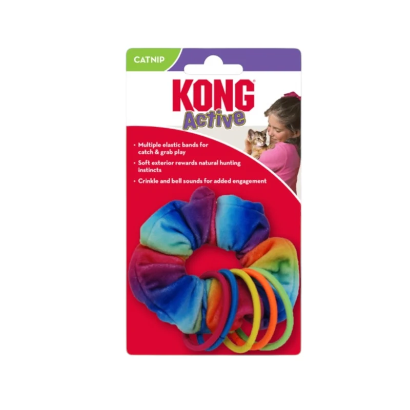 KONG Cat Active Scrunchie Arcoíris Interactivo con Catnip para Gatos