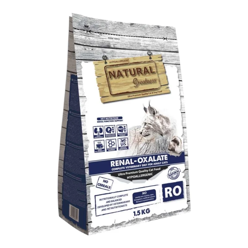Natural Greatness Gato dieta veterinaria Renal oxalate