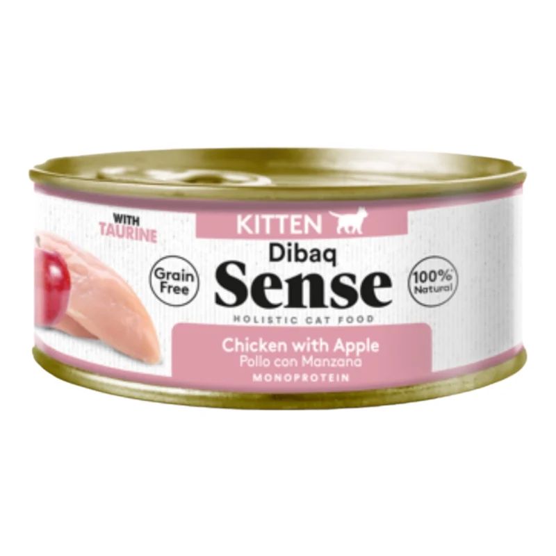 Dibaq Sense Cat Kitten Pollo y Manzana 70g — Comida Húmeda Monoproteica para Gatitos