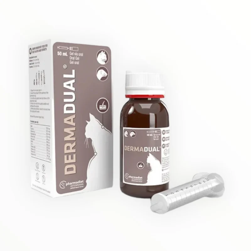 Pharmadiet Dermadual Gel 55g — Suplemento Oral Piel, Pelo y Bolas de Pelo para Gatos