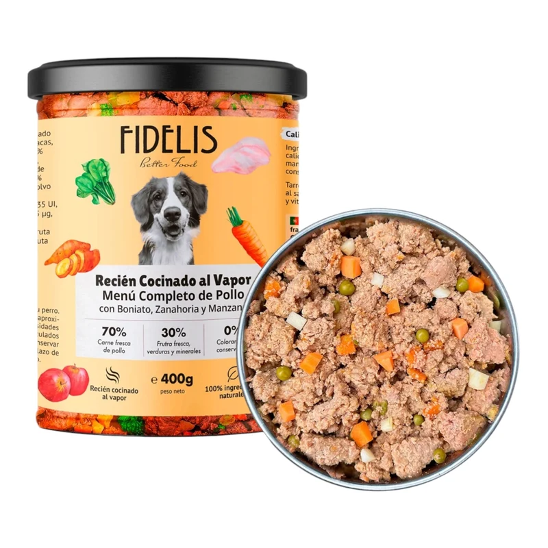 Fidelis Pollo con boniato, zanahoria y manzana (tarro de 400 g)