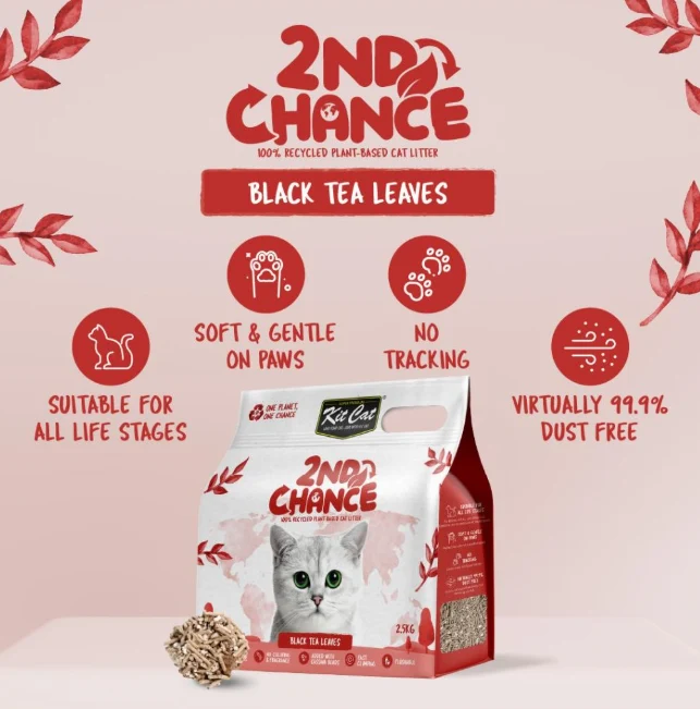 Kit Cat Arena Eco 2nd Chance - Hojas de Te Negro, Guisante y Yuca - 7L- 2.5KG