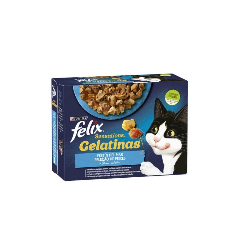 Purina Felix Sensations Festín Del Mar Sobres En Gelatina 4x85g