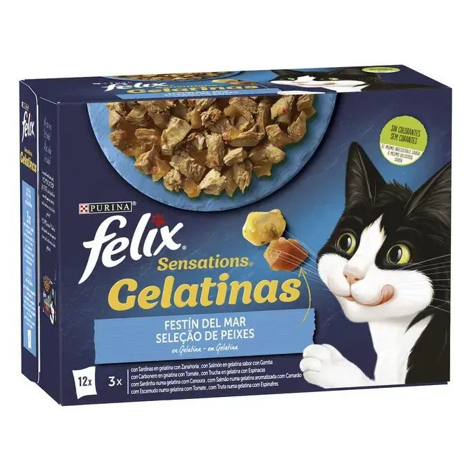 Purina Felix Sensations Festín Del Mar Sobres En Gelatina 4x85g