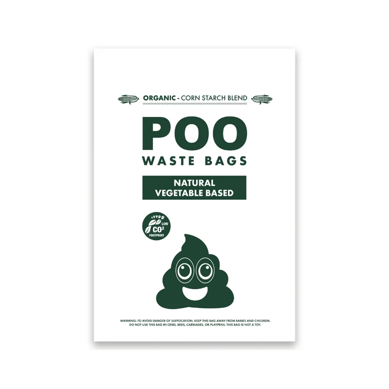 POO Dog Waste Bags - Vegetable Based - Natural (60 bags)