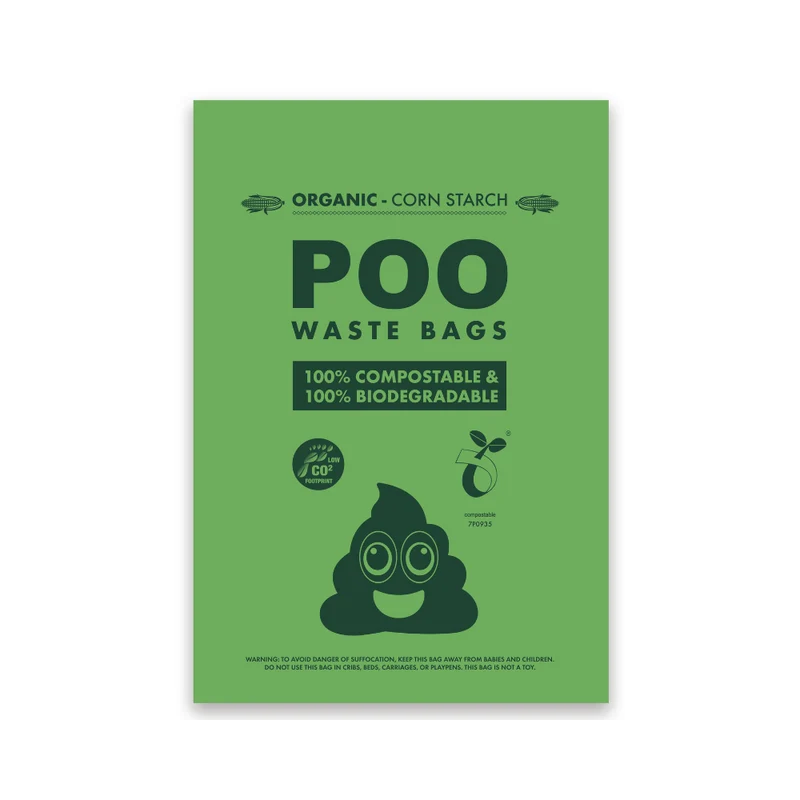 POO Dog Waste Bags - 100% Compostable & Biodegradable (60 bags)