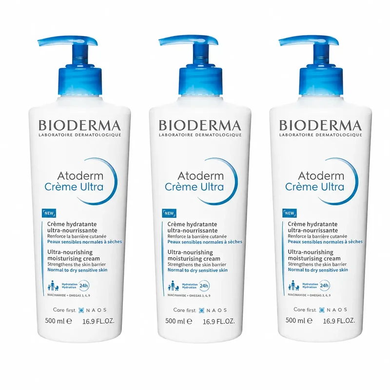 Bioderma Atoderm Crema Ultra Nutritiva 500 Ml , pack 3