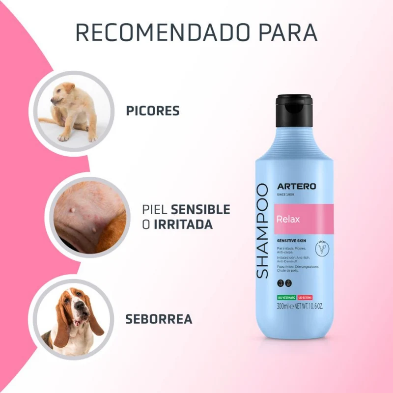 Champú Relax para Perros con Pieles Sensibles y Dermatitis 250 ml Artero