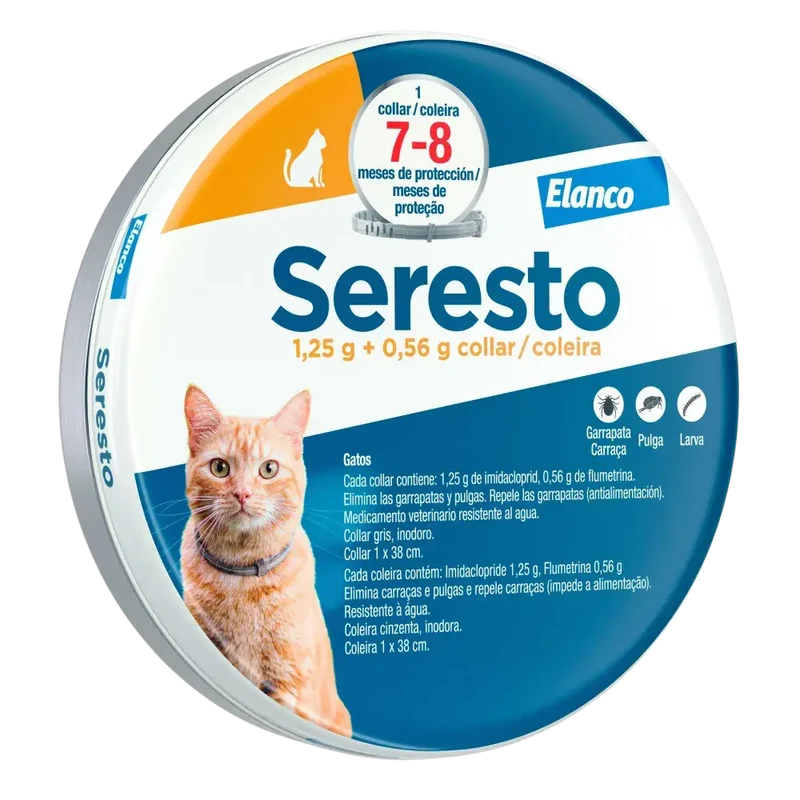 Seresto Collar Antiparasitario para Gatos Protege contra Garrapatas, Pulgas y Larvas