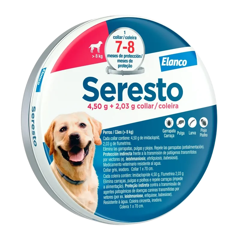 Seresto Collar Antiparasitario para Perros Protección contra Pulgas, Garrapatas, Piojos y Mosquito