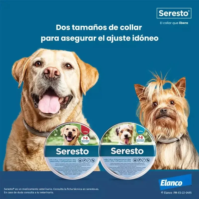 Seresto Collar Antiparasitario para Perros Protección contra Pulgas, Garrapatas, Piojos y Mosquito