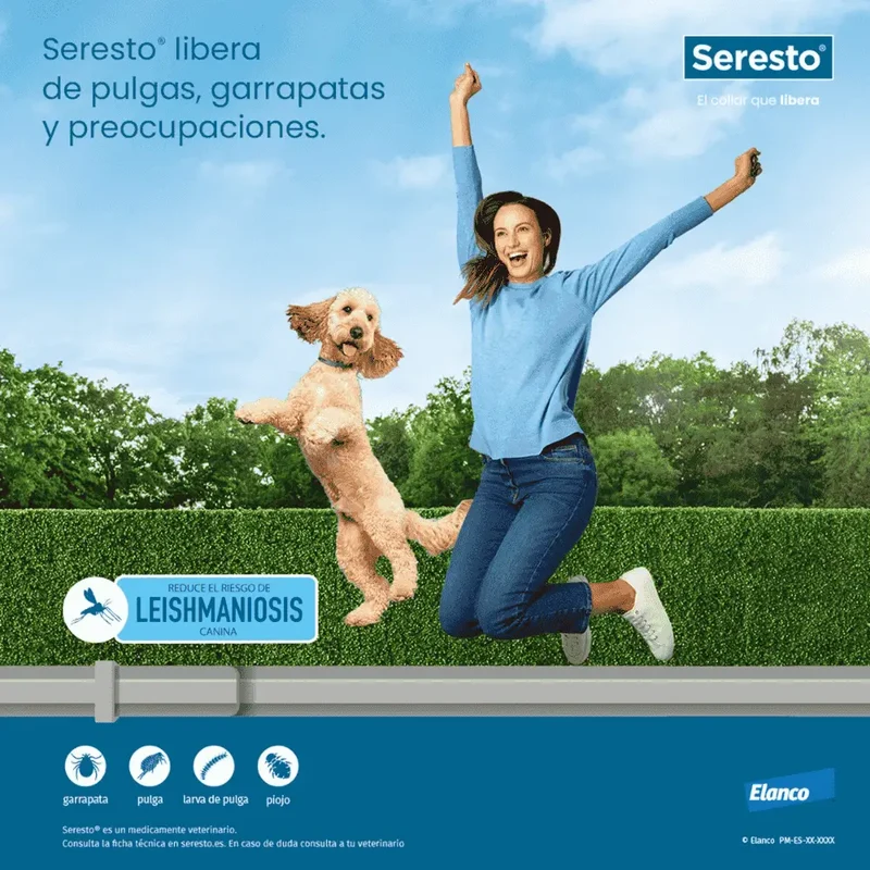 Seresto Collar Antiparasitario para Perros Protección contra Pulgas, Garrapatas, Piojos y Mosquito