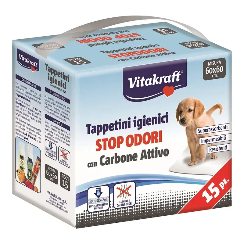 Vitakraft Empapadores Sanitario Carbon Activo 15 unidades