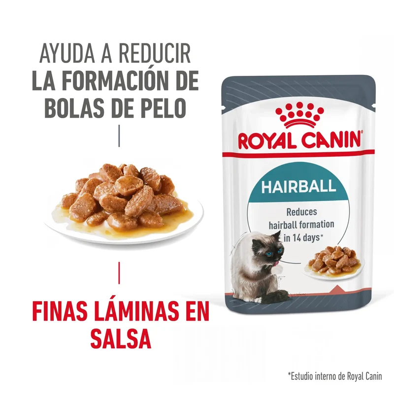 Royal Canin Hairball Care Finas Láminas en Salsa 85 g Húmedo para Gatos