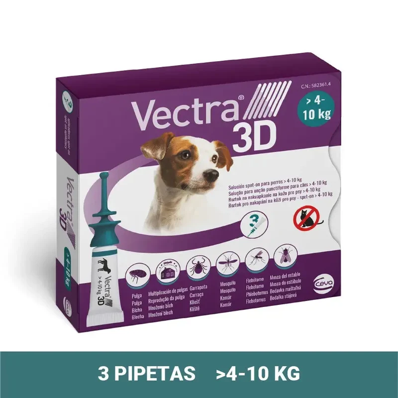 Vectra 3D Pipetas Antiparasitarias para Perros Pack 3 uds