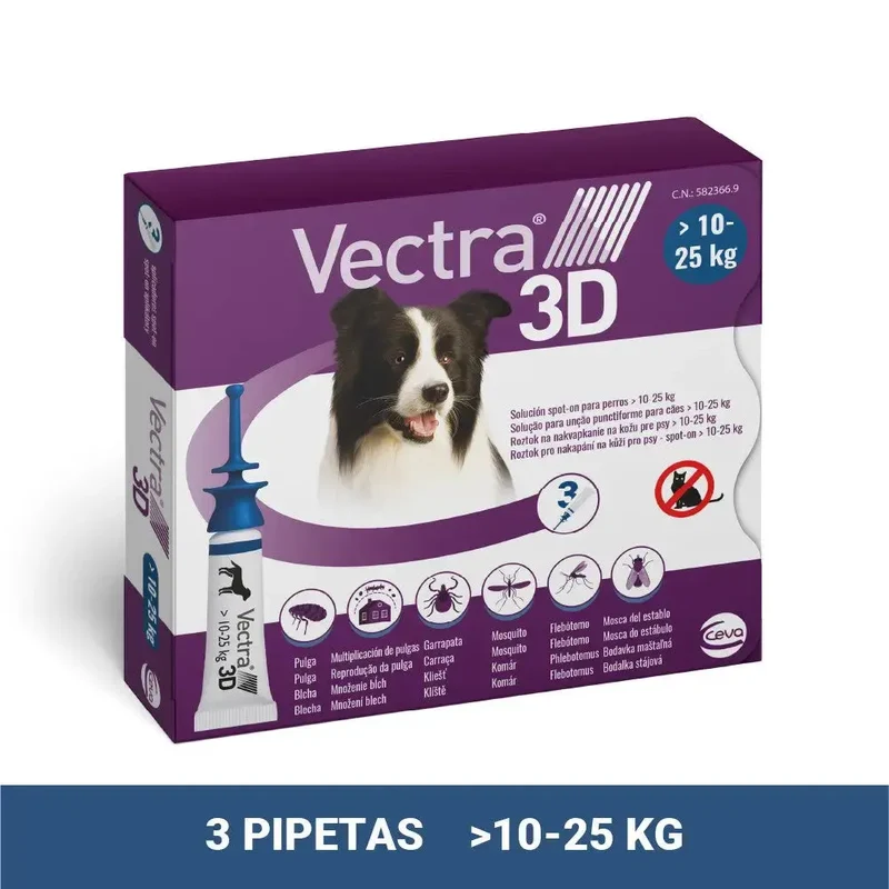 Vectra 3D Pipetas Antiparasitarias para Perros Pack 3 uds