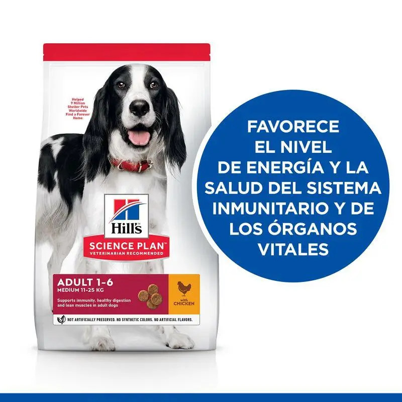 Hill'S Science Plan Adult 1-6 Años Razas Medianas Pollo 2,5 kg Alimento para Perros