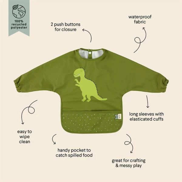 Babero Mangas Trixie Dino Impermeable