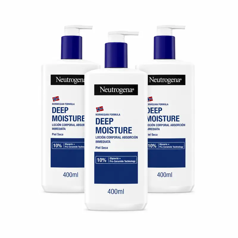 Neutrogena Crema Hidratante Corporal Piel Seca, Pack 3 x 400 ml