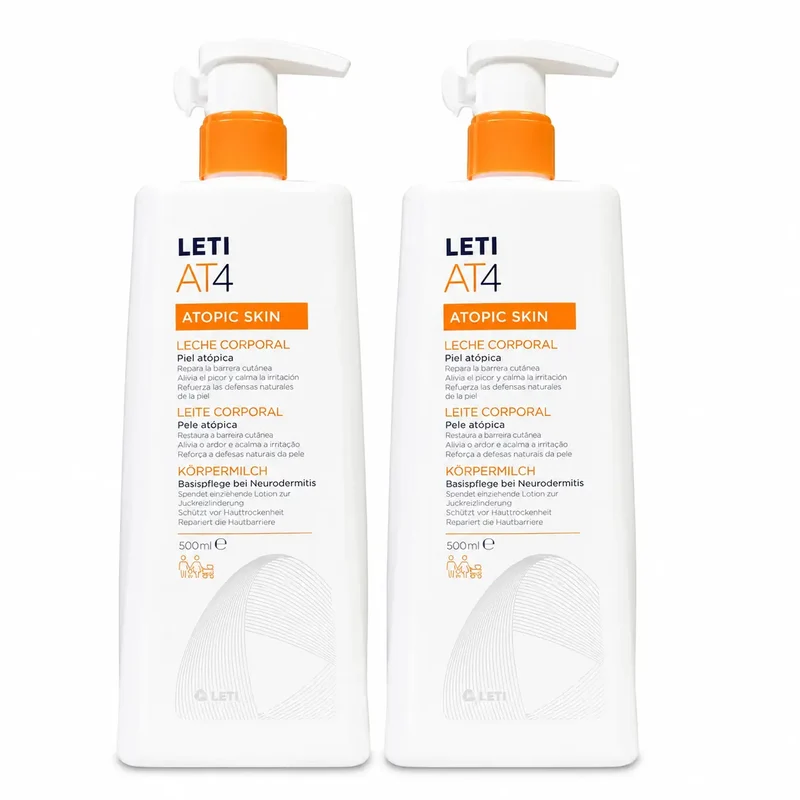 Leti At4 Leche Corporal Piel Atopica 500 ml pack 2