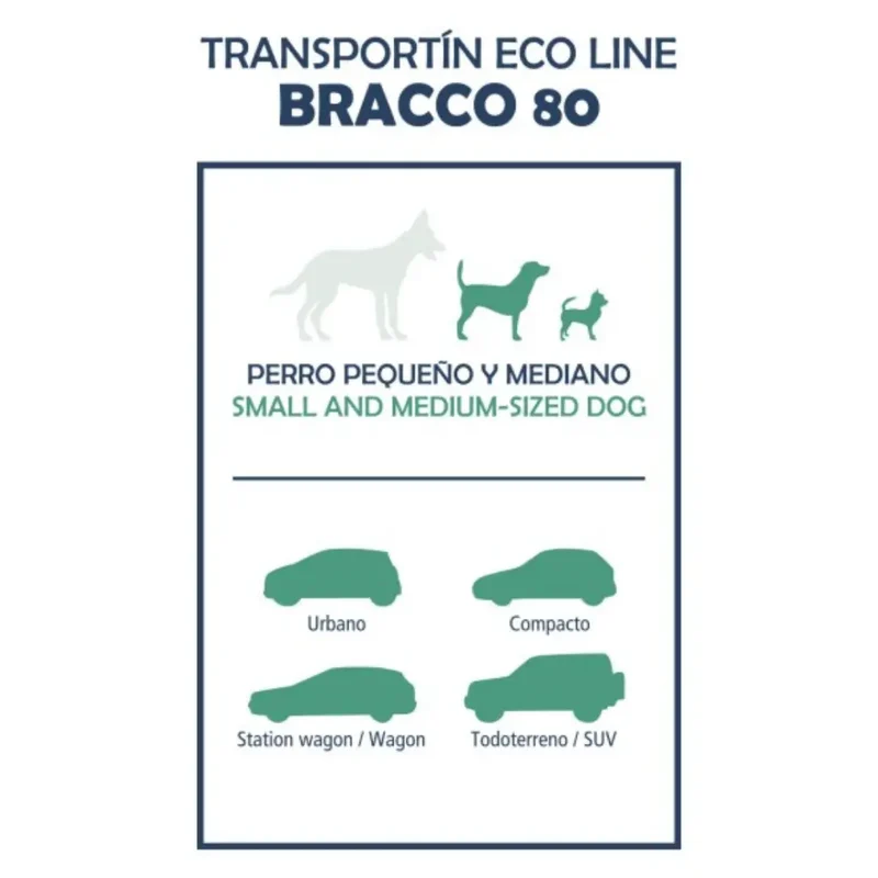 Transportín Perro Bracco Coche Eco Line 80 (77X43X51 Cm)