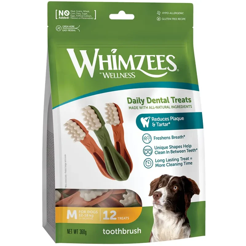 Whimzees Cepillo de Dientes Mix Bolsa 360 g Snack para Perros