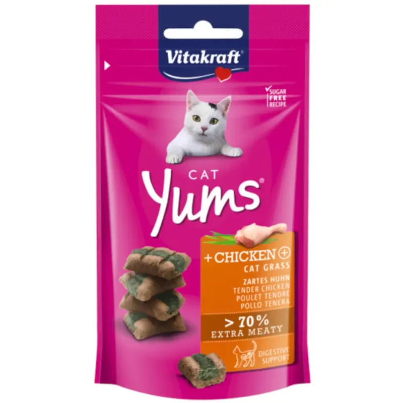 Vitakraft Cat Snack Yums Pollo con Hierba Gatera 40 g