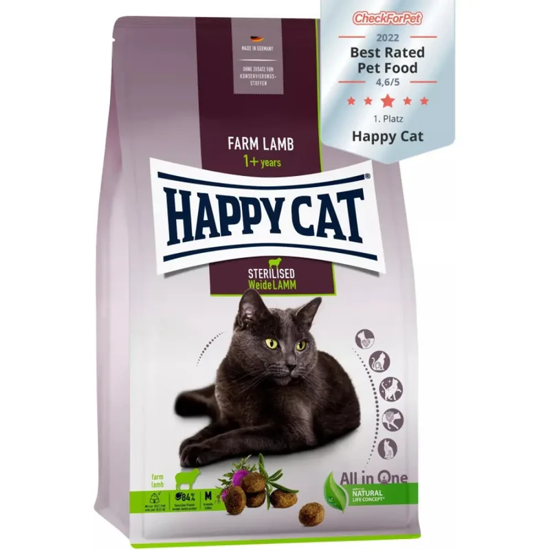 Happy Cat Sterilised Weidelamm sabor Cordero