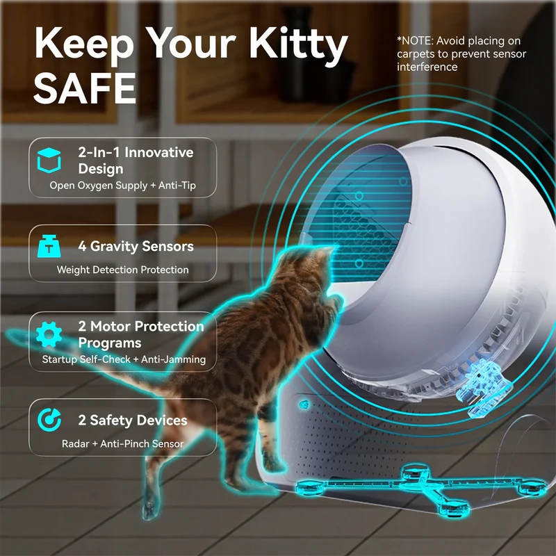 Catlink Scooper Luxury Pro X AI Self Cleaning With Odour Removal Cat Litter Box 13L 60x58x71cm - Grey